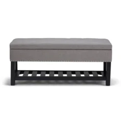 43" Riley Storage Ottoman Bench Dove Gray Linen Look Fabric - WyndenHall -DreamNest Store GUEST 90989358 808a 4a9b b96e 5ca56c9e752d