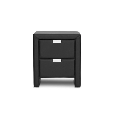 Frey Upholstered Modern Nightstand - Baxton Studio 4 Frey Upholstered Modern Nightstand - Baxton Studio - Image 4