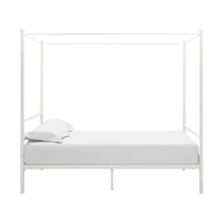 Kora Metal Canopy Bed In Full White - DHP -DreamNest Store GUEST 90ca6b57 1742 44c6 9604 323e4928455b