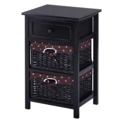 Costway Black Night Stand 3 Tiers 1 Drawer Bedside End Table Organizer Wood W/2 Baskets 15 Costway Black Night Stand 3 Tiers 1 Drawer Bedside End Table Organizer Wood W/2 Baskets -DreamNest Store GUEST 90f44267 e3d3 4880 86d6 bb77b7f26a6a