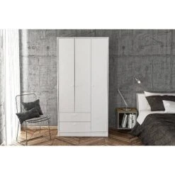 Denmark 3 Door And 2 Drawer Wardrobe White - Polifurniture -DreamNest Store GUEST 911a0376 1470 4061 b90b 71150e34235f