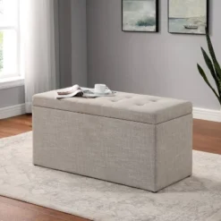 Hilltop Storage Bench With 2 Ottomans Beige - HOMES: Inside + Out -DreamNest Store GUEST 919c788c 6c10 4a36 80d6 98abbba11e31