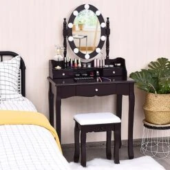 Costway Makeup Vanity Dressing Table 10 Dimmable Bulbs WhiteBlackBrown 22 Costway Makeup Vanity Dressing Table 10 Dimmable Bulbs WhiteBlackBrown -DreamNest Store GUEST 91b282e5 ad84 42c4 9b5f c97fa8d7bfc7
