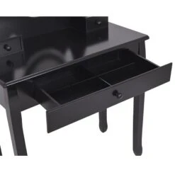 Tangkula Mirrored Dressing Table Wooden Vanity Makeup Unit W/ Cushioned Stool -DreamNest Store GUEST 91b9a9a7 2859 4019 9fdc 0c492b69ed6a