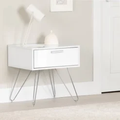 Slendel Nightstand Pure White - South Shore