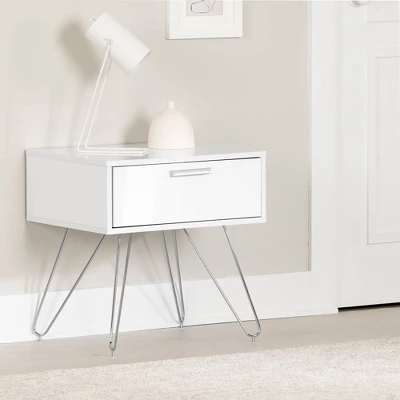 Slendel Nightstand Pure White - South Shore 1 Slendel Nightstand Pure White - South Shore