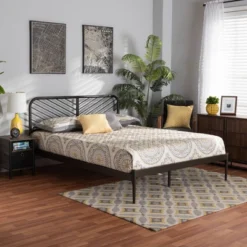 Queen Dora Industrial Metal Platform Bed Black - Baxton Studio -DreamNest Store GUEST 93475f44 cccc 438f 9e7e ed5e2b44ec35