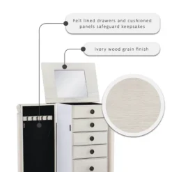 Obrecht Jewelry Armoire Off White - Powell Company -DreamNest Store GUEST 936a2c19 83e2 48f6 8675 21992b0dd588