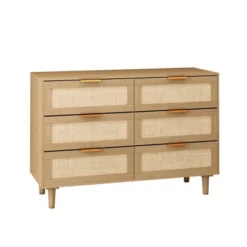 43.31" 6-Drawer Rattan Dresser For Living Room And Bedroom - ModernLuxe -DreamNest Store GUEST 938af7fc 3b13 4c05 8770 7e2c44b32b1c