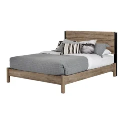Full Munich Platform Bed Set Weathered Oak/Matte Black - South Shore -DreamNest Store GUEST 938c5756 bfe5 4f93 97c0 ca9d62db800d