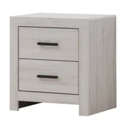Nightstand With 2 Drawers And Metal Bar Pulls - Benzara -DreamNest Store GUEST 93a67fb1 2966 469e 972a b77fba0d1bd4
