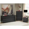 Wood Scottsdale 5 Drawer Chest In Black Woodgrain-Tvilum
