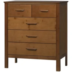 HOMCOM Tall Dresser For Bedroom, 5 Drawer Dresser, Chest Of Drawers With Bamboo Frame, Brown 7 HOMCOM Tall Dresser For Bedroom, 5 Drawer Dresser, Chest Of Drawers With Bamboo Frame, Brown -DreamNest Store GUEST 93f9a5d0 ddbd 45b6 8588 9d933e97210e