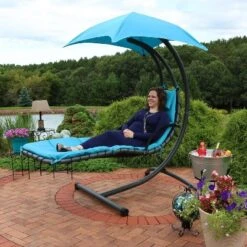 Sunnydaze Decor Sunnydaze Outdoor Hanging Chaise Floating Lounge Chair With Canopy Umbrella And Arc Stand 16 Sunnydaze Decor Sunnydaze Outdoor Hanging Chaise Floating Lounge Chair With Canopy Umbrella And Arc Stand -DreamNest Store GUEST 941bf885 6d36 41d1 83bb 3dc886461109