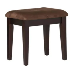 Wooden Vanity Table With 3 Panel Mirror And Padded Stool Brown - Benzara -DreamNest Store GUEST 94a05aff 6514 4bd0 9d3a 5a98f7f83ba2