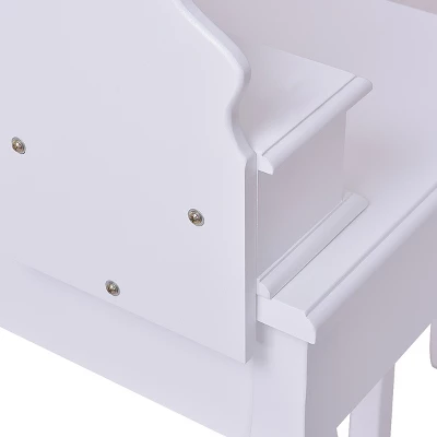 Tangkula Oval Vanity Mirror Dressing Table Beauty Dresser Cosmetics Organizer W/ Cushioned Bench 3 Tangkula Oval Vanity Mirror Dressing Table Beauty Dresser Cosmetics Organizer W/ Cushioned Bench - Image 3