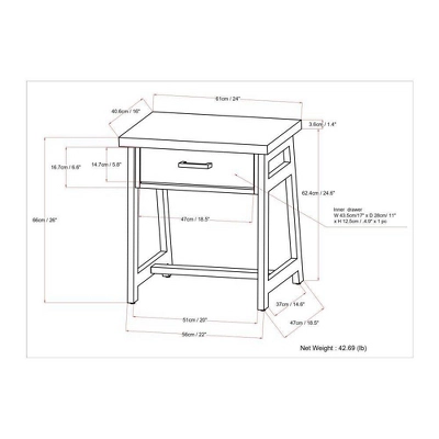 Hawkins Metal/Wood Bedside Nightstand Walnut - WyndenHall 8 Hawkins Metal/Wood Bedside Nightstand Walnut - WyndenHall - Image 8