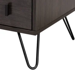 Glover Wood And Metal 2 Drawer Nightstand Brown/Gold - Baxton Studio -DreamNest Store GUEST 95dfd9f7 d3f4 4bb6 af88 0de2b7e0c6d9