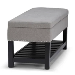 43" Riley Storage Ottoman Bench Dove Gray Linen Look Fabric - WyndenHall -DreamNest Store GUEST 96b3c11b 974f 47c5 90cd cebc184d3e58