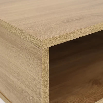 Sunnydaze Decor Sunnydaze Indoor Industrial-Style Nightstand With Open Shelf - MDP - Brown 6 Sunnydaze Decor Sunnydaze Indoor Industrial-Style Nightstand With Open Shelf - MDP - Brown - Image 6