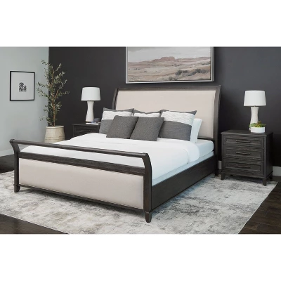 3pc Cindi Sleigh Bedroom Set Gray - Abbyson Living 1 3pc Cindi Sleigh Bedroom Set Gray - Abbyson Living