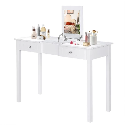 Costway Vanity Table Dressing Table Flip Top Desk Furniture White 2 Costway Vanity Table Dressing Table Flip Top Desk Furniture White - Image 2