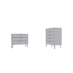 Rockefeller 5 Drawer And 3 Drawer Dresser Set - Manhattan Comfort -DreamNest Store GUEST 99753a5f 44dd 4e0f 8302 e8319ab8966c