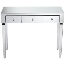 Studio 55D Thea Modern Mirrored Rectangular Desk 39 1/2" X 18" With 3-Drawer Silver Faceted Crystal Knobs For Living Room Bedroom Bedside Entryway 10 Studio 55D Thea Modern Mirrored Rectangular Desk 39 1/2" X 18" With 3-Drawer Silver Faceted Crystal Knobs For Living Room Bedroom Bedside Entryway -DreamNest Store GUEST 997571a0 1d3a 4e39 9919 7ccd63c5078c