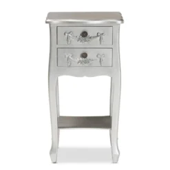 Eliya Brushed Wood 2 Drawer Nightstand Silver - Baxton Studio -DreamNest Store GUEST 9ab67a92 5dc0 4c0a 8e67 491a500d8533