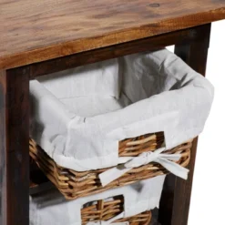 Small Wood Shelf With Basket Drawers Dark Brown - Olivia & May -DreamNest Store GUEST 9b5b61d7 bc29 49e3 98c1 efaa4a2edcca