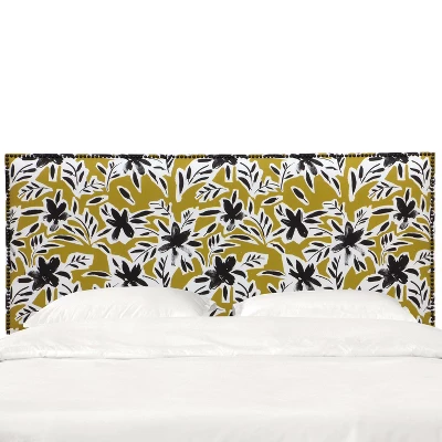 Arcadia Nail Button Botanical Printed Headboard - Skyline Furniture 1 Arcadia Nail Button Botanical Printed Headboard - Skyline Furniture