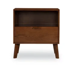 Reid 1 Drawer Nightstand Walnut - Linon
