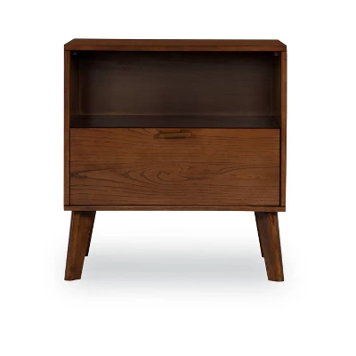 Reid 1 Drawer Nightstand Walnut - Linon 1 Reid 1 Drawer Nightstand Walnut - Linon