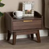 Lena Walnut Finished Wood Nightstand Brown - Baxton Studio