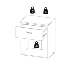 1 Drawer Nightstand In White - Tvilum -DreamNest Store GUEST 9cf1bb47 a3fd 4c7d bc1e 9cde8d95568f