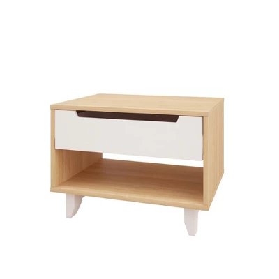 Queen 3pc Radiance Platform Bed Bundle Natural Maple/White- Nexera 2 Queen 3pc Radiance Platform Bed Bundle Natural Maple/White- Nexera - Image 2