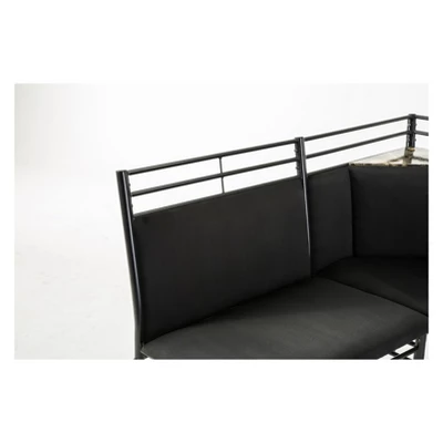 2pc Gareth Breakfast Nook Dining L Chair & Bench Black ( ) - Boraam 9 2pc Gareth Breakfast Nook Dining L Chair & Bench Black ( ) - Boraam - Image 9