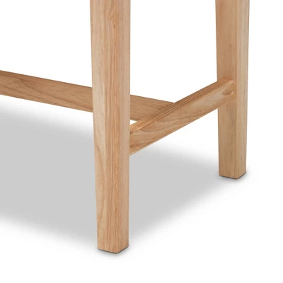 Danyl Wood Rattan Accent Bench Oak Brown - Baxton Studio 6 Danyl Wood Rattan Accent Bench Oak Brown - Baxton Studio - Image 6