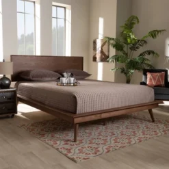 King Karine Finished Wood Platform Bed Brown - Baxton Studio -DreamNest Store GUEST 9e3a3984 e079 4082 8ef1 a04ed8a5584d