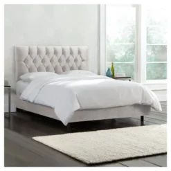 Edwardian Tufted Bed Velvet - Skyline Furniture