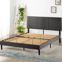 Cambril Upholstered Platform Bed Frame With Sustainable Bamboo Slats Gray - Zinus -DreamNest Store GUEST 9f683cd8 e537 4a64 b3bb 1f95dac4c95c