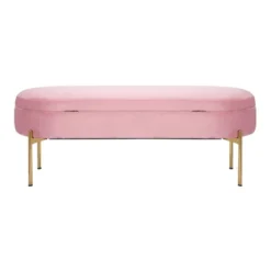 48" Chloe Storage Bench Velvet/Metal Gold/Blush Pink - LumiSource -DreamNest Store GUEST 9f86cc23 4a9d 4156 ba4a 94f11444a718