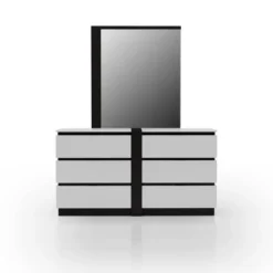 Pape Contemporary 6 Drawer Dresser With Mirror White/Metallic Gray - MiBasics 11 Pape Contemporary 6 Drawer Dresser With Mirror White/Metallic Gray - MiBasics -DreamNest Store GUEST 9fbb55af 2fa0 48cb 9874 a0627e314d99