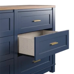 Henry 6 Drawer Walnut Top Wide Dresser Navy - Room & Joy -DreamNest Store GUEST 9fdb10ac d25e 4aa4 a3e3 7fddd0b13ccb