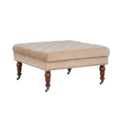 Isabelle Square Tufted Ottoman - Linon -DreamNest Store GUEST 9fef2206 b8ed 4791 9a11 994e0827b57a