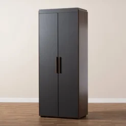 7 Shelf Wardrobe Rikke Two-Tone Wood Storage Cabinet Brown - Baxton Studio -DreamNest Store GUEST a1d5995f 3682 432a bd24 be93f11212a6