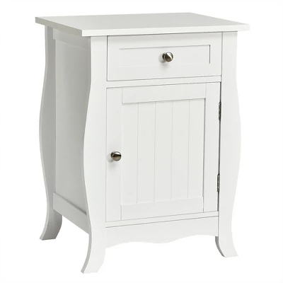 Costway 2PCS Accent End Table With Drawer Storage Cabinet Nightstand White 9 Costway 2PCS Accent End Table With Drawer Storage Cabinet Nightstand White - Image 9