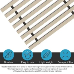 Continental Sleep, 0.75-Inch Heavy Duty Vertical Mattress Support Wooden Bunkie Board/Slats 8 Continental Sleep, 0.75-Inch Heavy Duty Vertical Mattress Support Wooden Bunkie Board/Slats -DreamNest Store GUEST a27b9f95 d8ea 4185 bcca 964c01526d1a 1