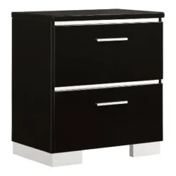3pc Shorehaven Contemporary Nightstand And Chest California King Bedroom Set Black/Chrome - MiBasics -DreamNest Store GUEST a3f0627a 57c1 4ba7 a382 5f0374f39c7f