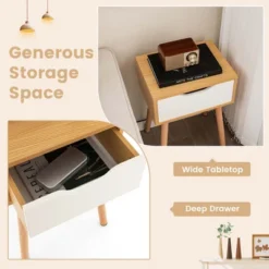 Costway Nightstand End Side Sofa Table Storage Drawer Living Room With Solid Wood Leg 17 Costway Nightstand End Side Sofa Table Storage Drawer Living Room With Solid Wood Leg -DreamNest Store GUEST a43a2822 a42d 4fee aac8 d77982955a17
